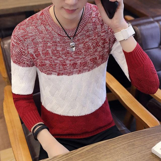 New Sweater men's Spring Personality Sweater - Round Neck Loose Warm Sweater (TM6)(T5G)(CC3)(F100)