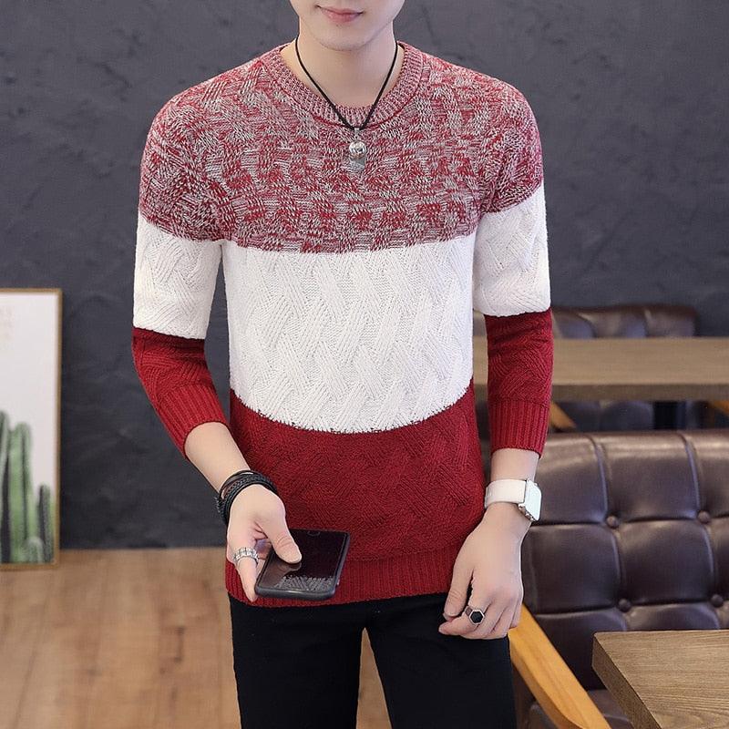 New Sweater men's Spring Personality Sweater - Round Neck Loose Warm Sweater (TM6)(T5G)(CC3)(F100)
