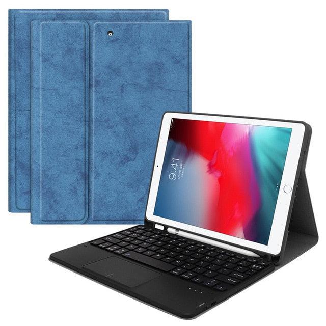Touchpad Keyboard Case for iPad 9.7 2017 2018 5th 6th Air 1/2 9.7 Pro 11 10.5 Cover - Pencil holder - Touchpad Keyboard (TLC3)(TLC5)