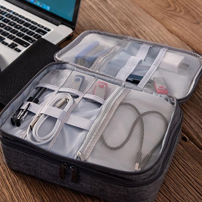 Travel Bag - Digital Organizers Wires USB Cables Storage Bag - Electronic Charger Power Battery Box (1LT1)(F104)
